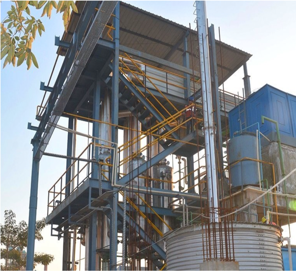 Falling fall evaporator